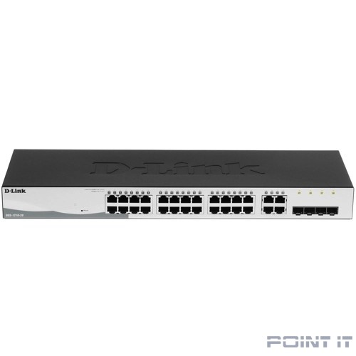 D-Link DGS-1210-28/F3A Настраиваемый коммутатор WebSmart с 24 портами 10/100/1000Base-T и 4 комбо-портами 100/1000Base-T/SFP