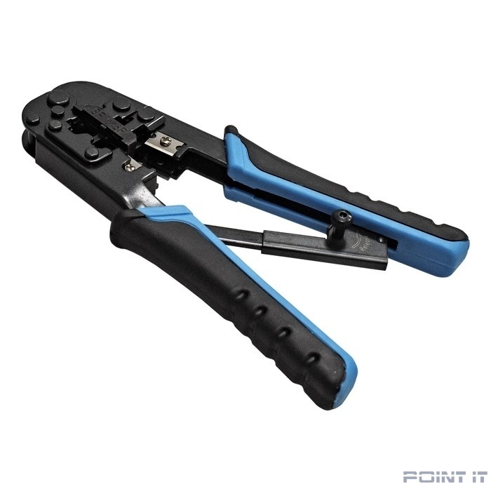 Exegate EX293156RUS Инструмент ExeGate EX-T568R для обжима RJ-45, RJ-11/12 для круглого кабеля с храповым механизмом