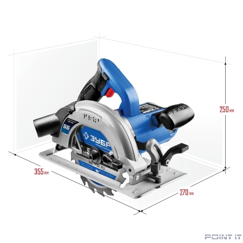 ЗУБР Пила дисковая [ПДП-55] { 90°-52 мм, диск 165 мм, 1300 Вт }