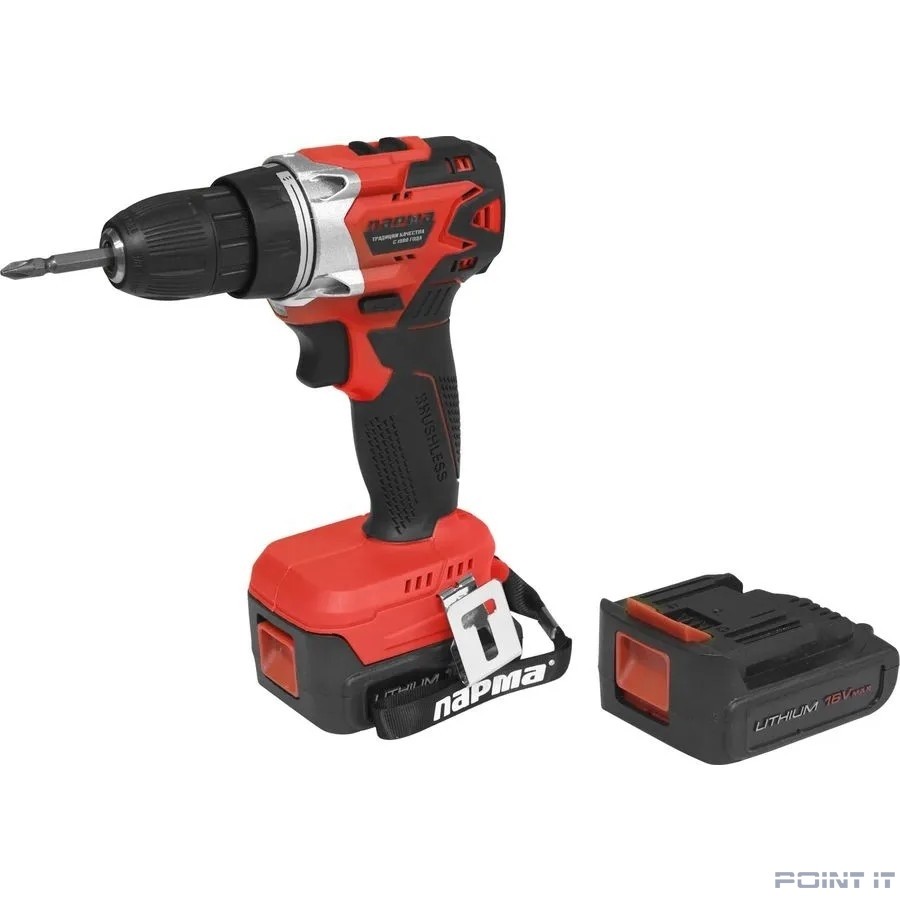 Дрель-шуруповерт акк. ПАРМА ДША-02-2016/2Li [02.021.00015] { 16В, 2Ач, 2акк.,2скор,,подсв, индик, кейс (8шт/кор) }