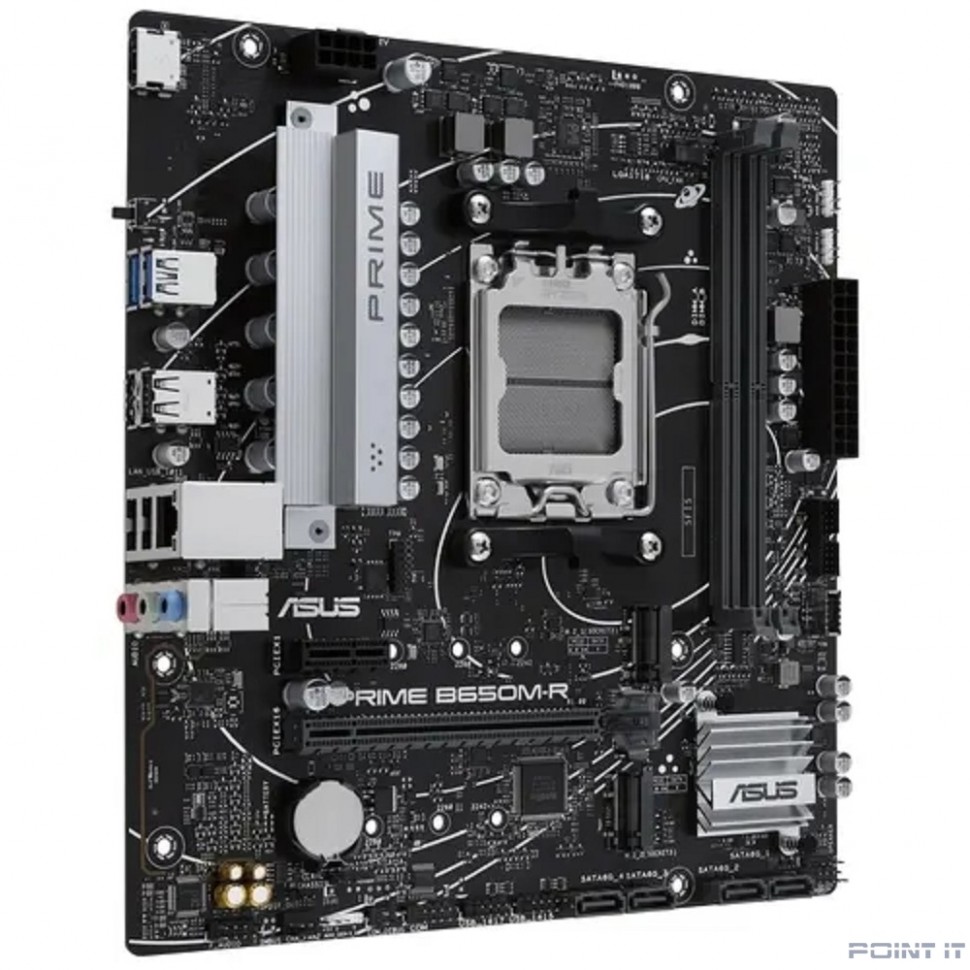 ASUS PRIME B650M-R (Socket AM5, mATX, 2xDDR5(96GB), HDMI 2.1, 1xPCIe 4.0x16/1xPCIe 4.0, 1xLAN (2.5GbE), 4xSATA 6Gb/s, 2xM.2, 2xUSB 3.2, 4xUSB 2.0)