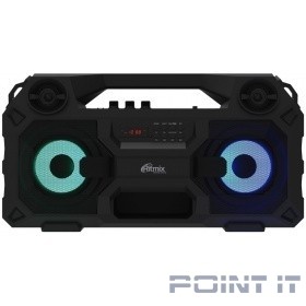 RITMIX SP-690B black {Jack 6.3 мм c функцией ЭХО, дисплей: LED, эквалайзер, RGB-подсветка, до 8 часов, 2000 мАч, 7.4 В, microUSB DC 5В 2A, 46 ? 24.3 ? 17.5 см, пластик, черный}