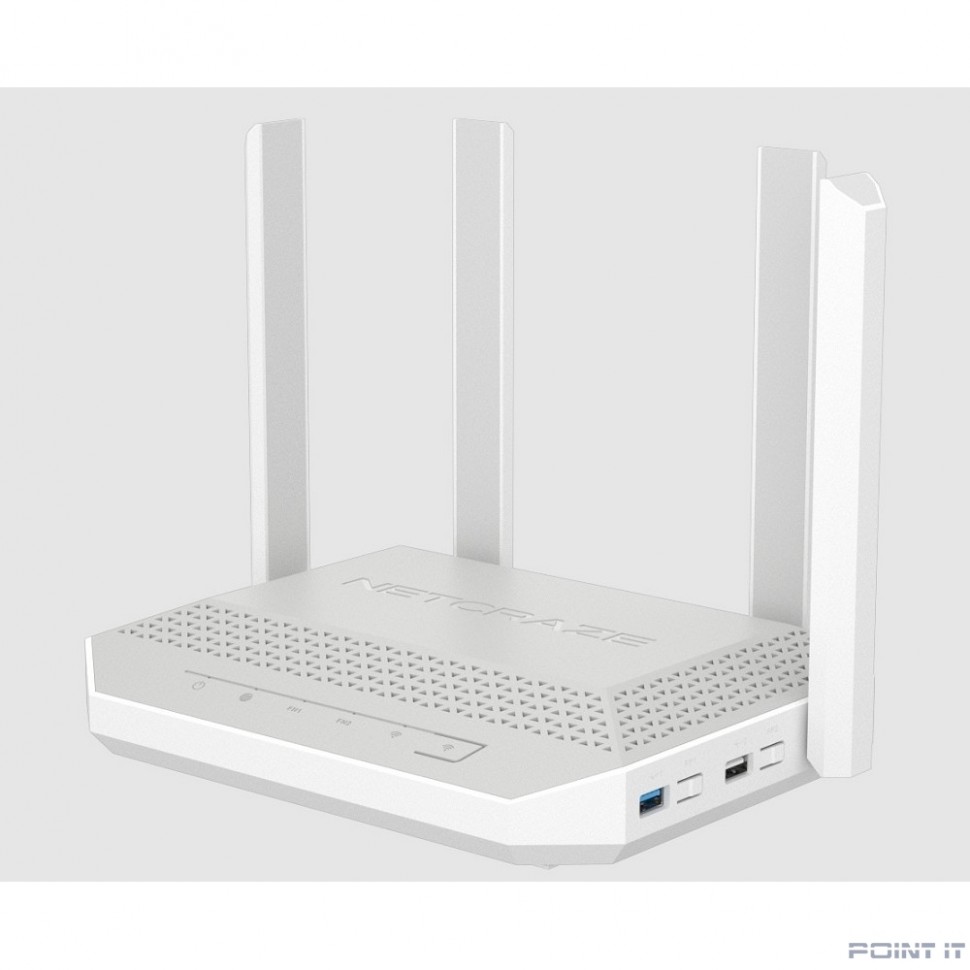 Netcraze Giga (NC-1012) Мультигигабитный интернет-центр с Mesh Wi-Fi 6 AX3000, Smart-коммутатором 1?2.5G/SFP и 4?1G, многофункциональными портами USB 3.0 и 2.0