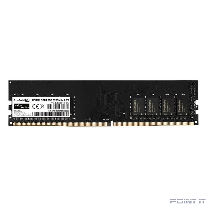 Exegate EX295579RUS Модуль памяти ExeGate Value DIMM DDR4 16GB <PC4-25600> 3200MHz