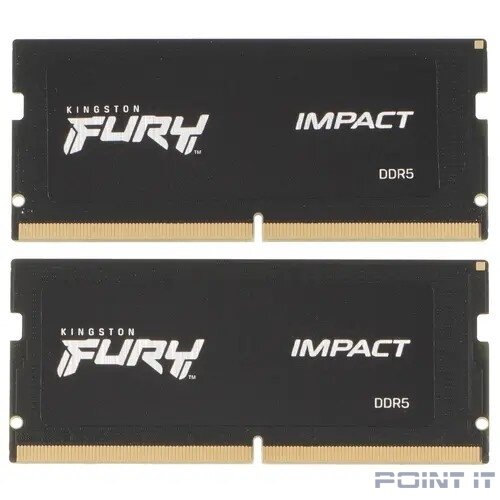 Память оперативная/ Kingston 32GB 4800MT/s DDR5 CL38 SODIMM (Kit of 2) FURY Impact PnP