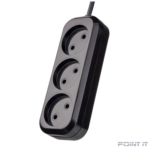 Perfeo Сетевой удлинитель без заземления "RU POWER", PF_B4065 (1,5м, 3 розетки, чёрный (Р16-012))