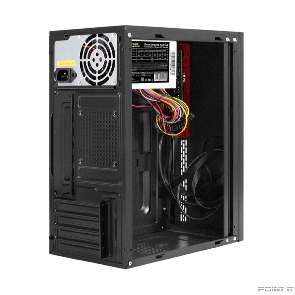 Exegate EX298166RUS Корпус Minitower ExeGate BAA-403U-AAA450 (mATX, БП AAA450 с вент. 8см, 1*USB+1*USB3.0, HD Audio, черный)