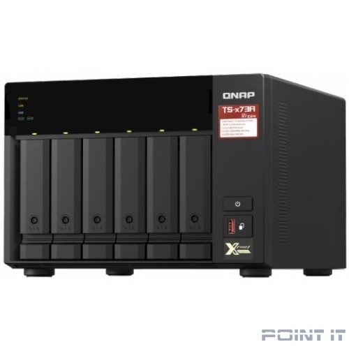 QNAP TS-673A-8G NAS, 6 trays 3,5"/2,5", 2x2,5 GbE BASE-T, 2 x M.2 NVMe 2280 slots, quad-core AMD Ryzen V1500B 2,2 GHz, 8 GB SO-DIMM DDR4 (1 x 8 GB) up to 64GB (2x32 GB)