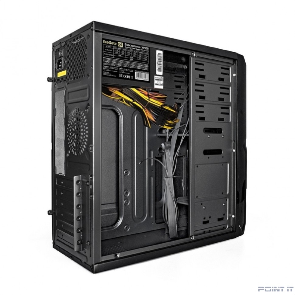 Exegate EX278399RUS Корпус Miditower Exegate XP-329S Black, ATX, <XP500, Black,120mm>, 2*USB, Audio