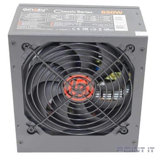 Ginzzu CB650 12CM black,24+4p,2 PCI-E(6+2), 4*SATA, 3*IDE,оплетка MB, кабель питания