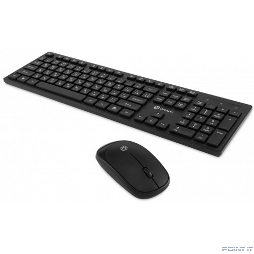 Клавиатура + мышь Oklick S255W Black USB беспроводная slim [1909361]