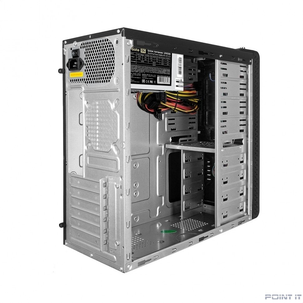 Exegate EX269438RUS Корпус Miditower UN-604 Black, ATX, <UN500, 120mm> 2*USB+2*USB3.0, Audio